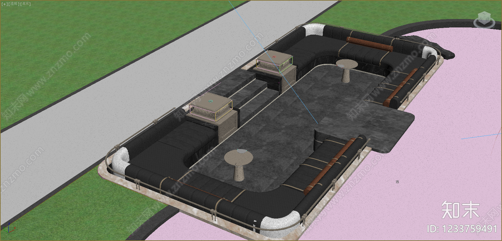 新中式景观景观座椅3D模型下载【ID:1233759491】