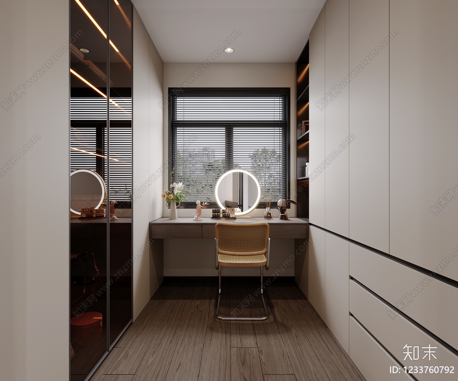 现代简约主卧3D模型下载【ID:1233760792】