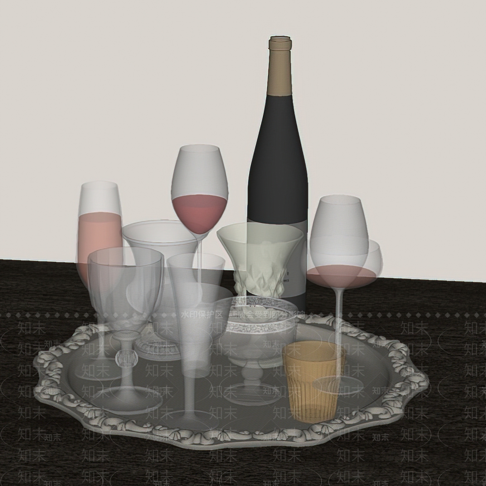 复古酒具SU模型下载【ID:1233761026】