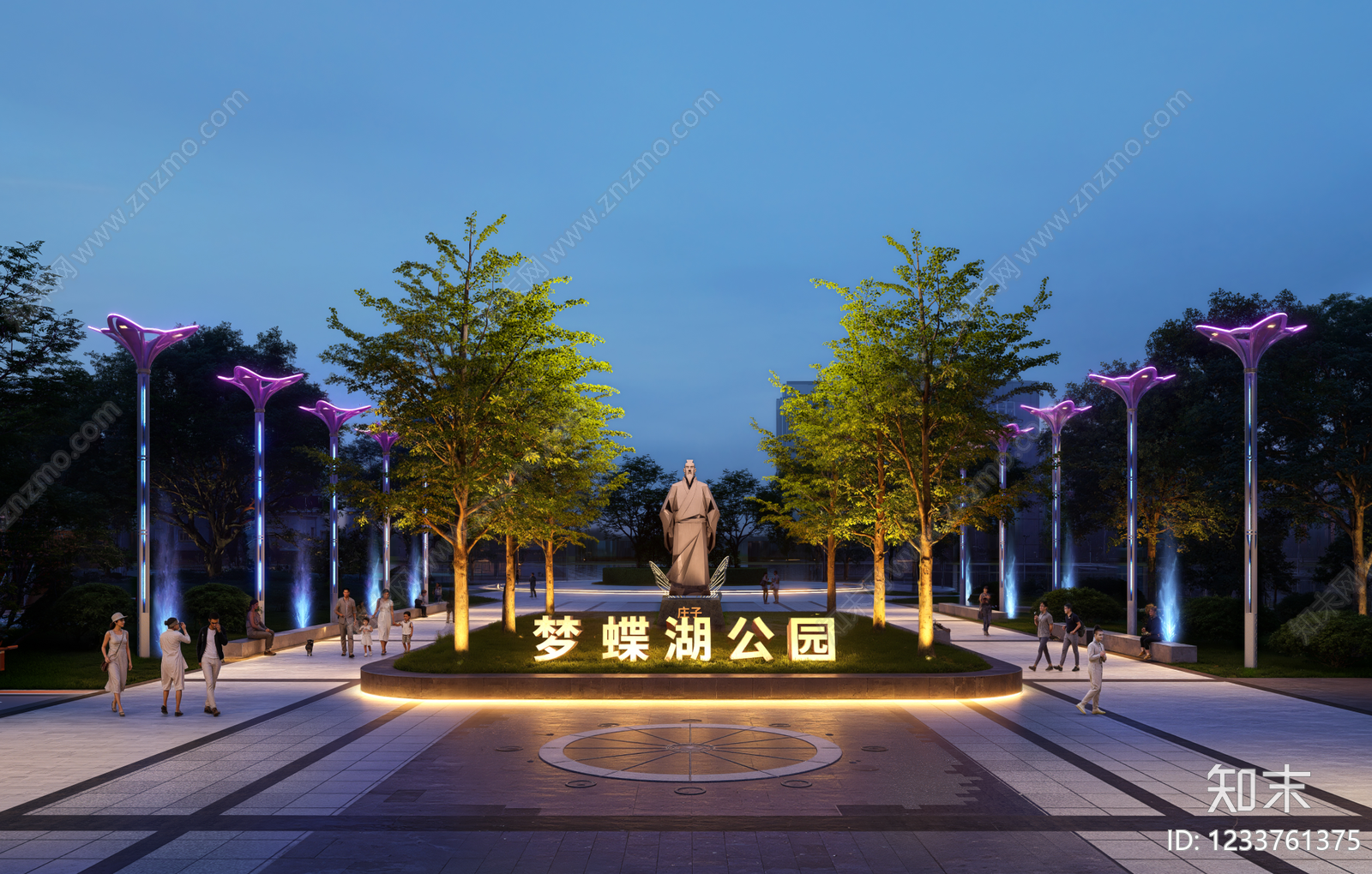 现代主义景观公园SU模型下载【ID:1233761375】