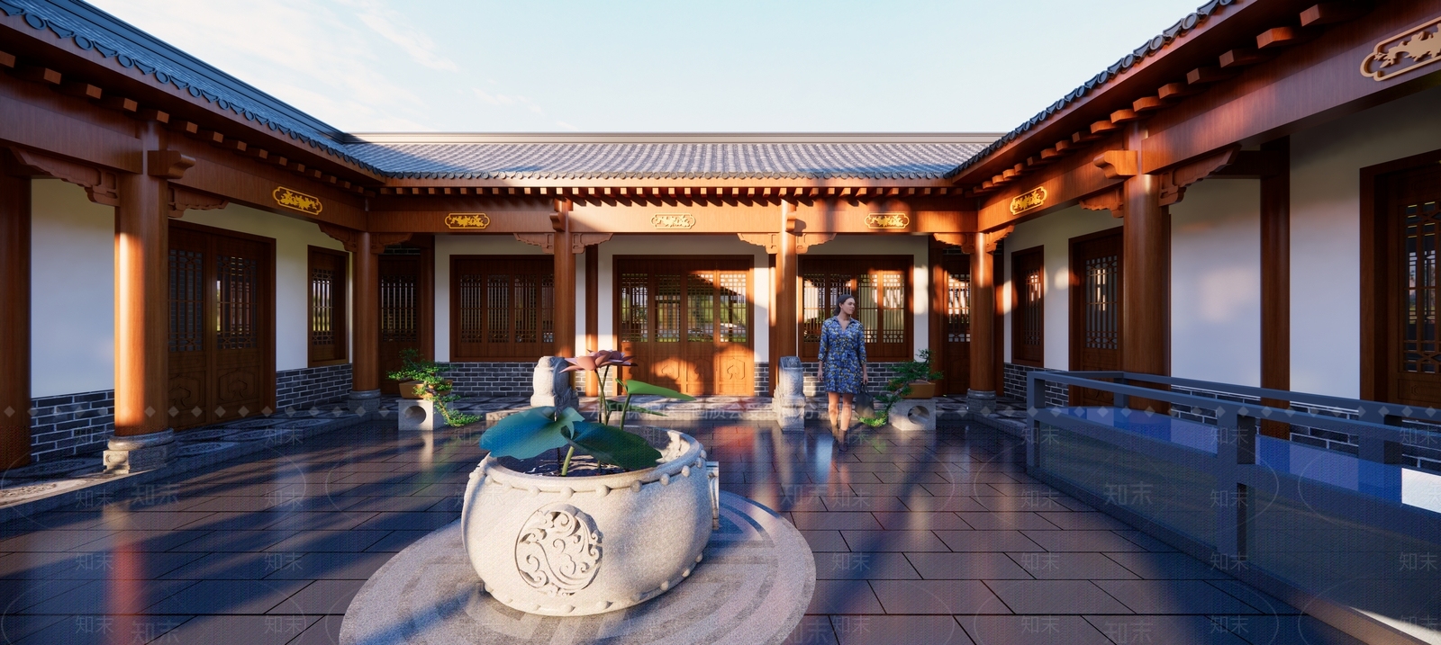 中式古建乡村庭院SU模型下载【ID:1233761617】