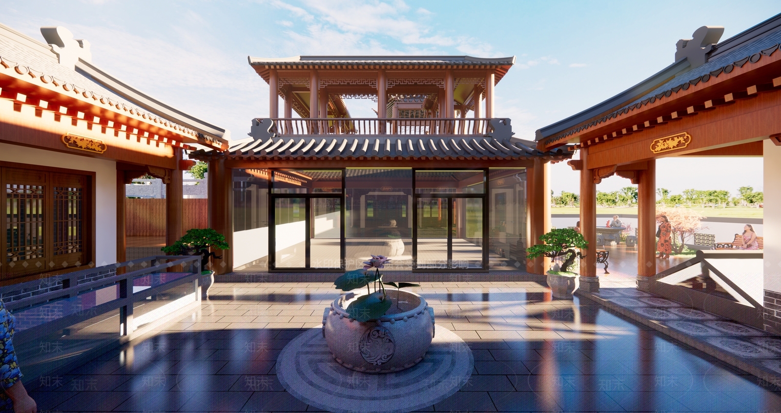 中式古建乡村庭院SU模型下载【ID:1233761617】