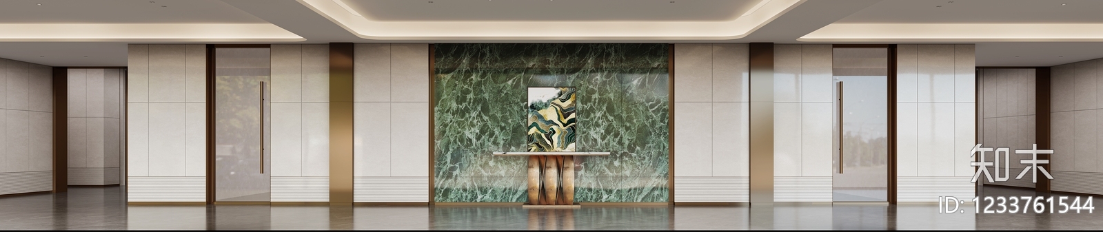 轻奢办公大厅3D模型下载【ID:1233761544】