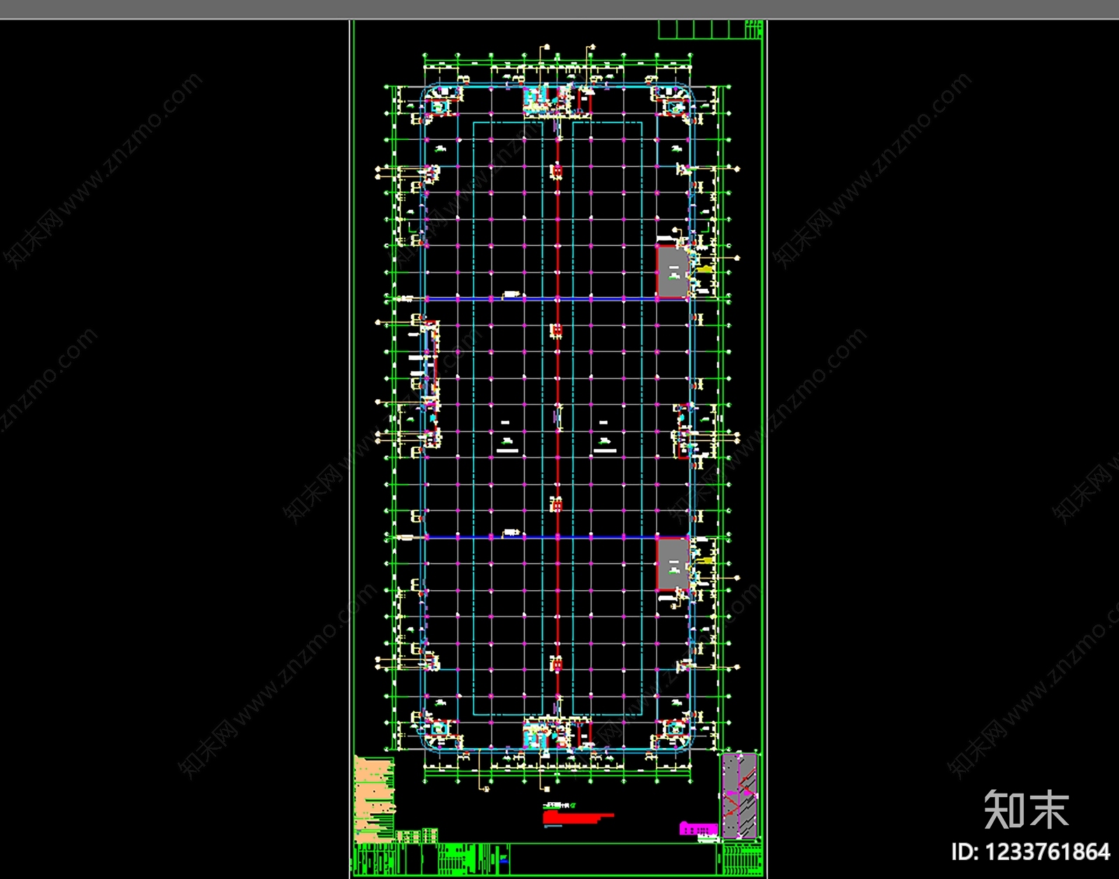 产业园建筑cad施工图下载【ID:1233761864】