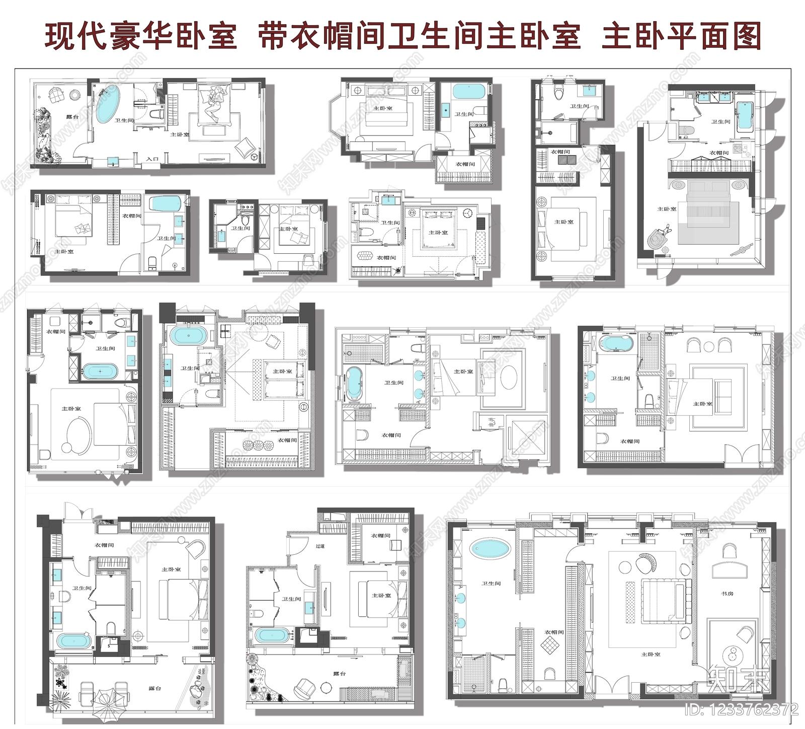 卧室cad施工图下载【ID:1233762372】
