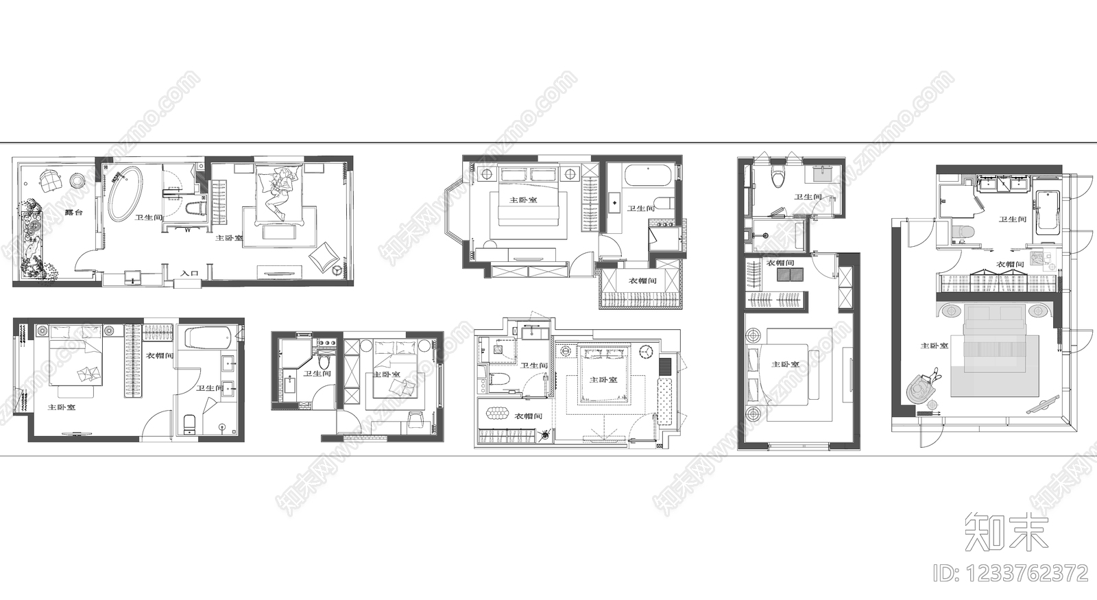 卧室cad施工图下载【ID:1233762372】