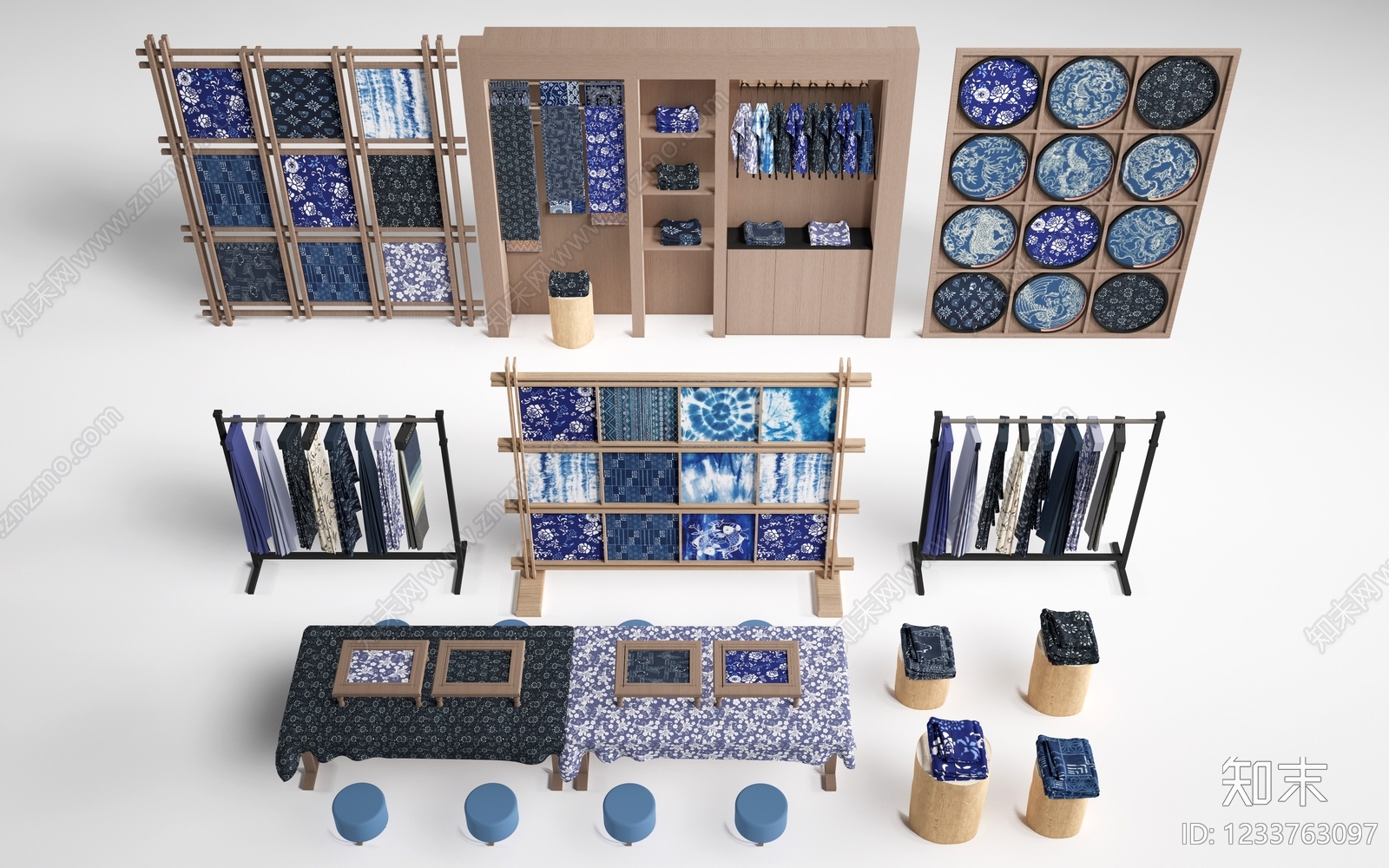 新中式文创展台SU模型下载【ID:1233763097】