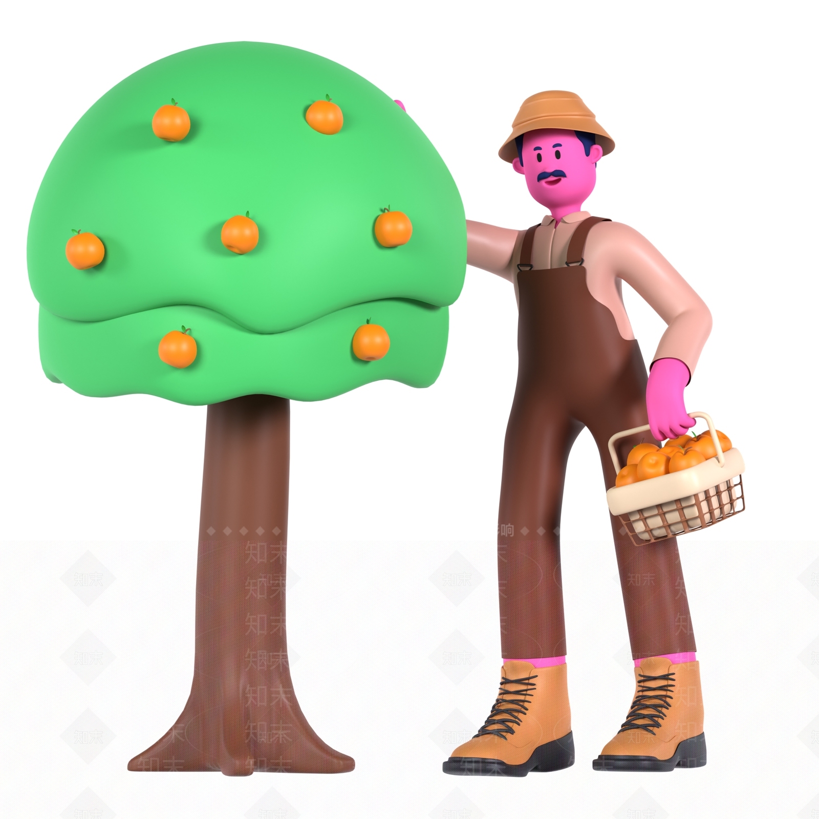 孟菲斯虚拟人物3D模型渲染效果图