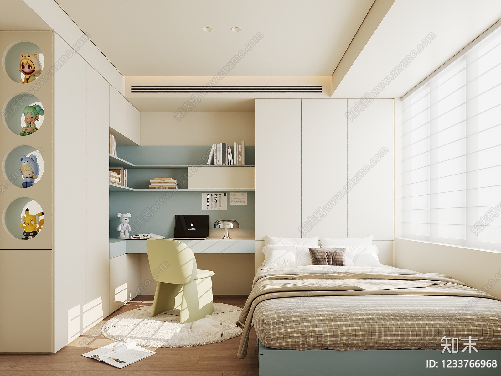 现代简约通用儿童房3D模型下载【ID:1233766968】