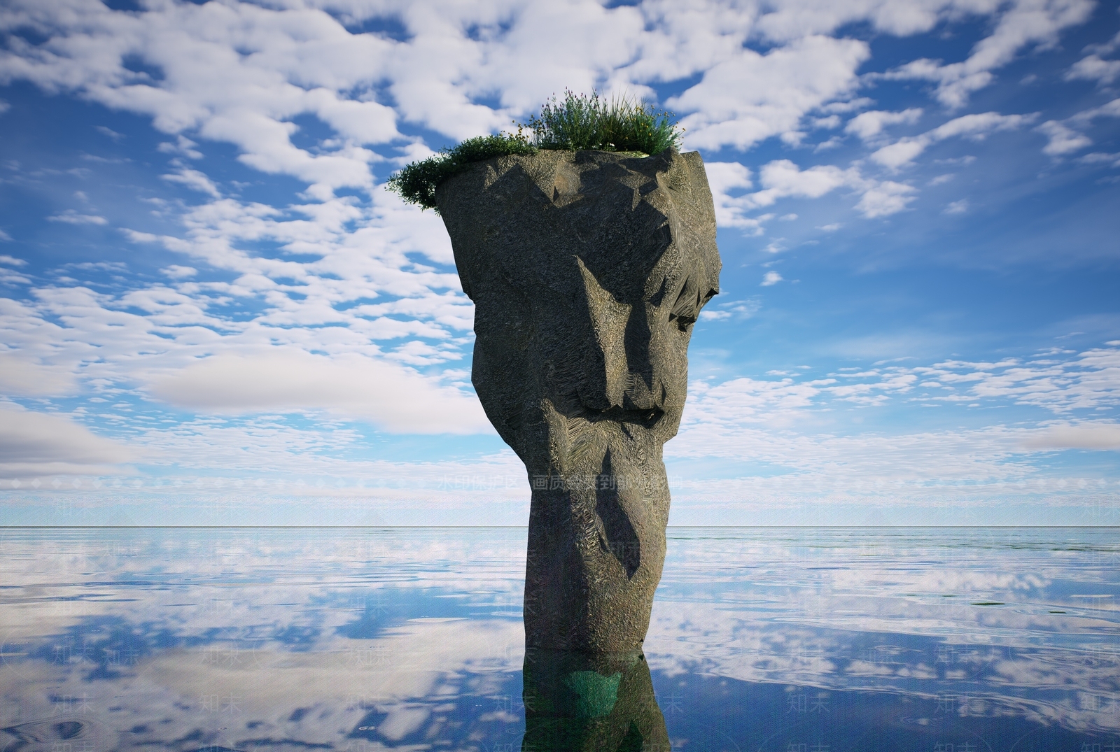 极简景观雕塑3D模型下载【ID:1233767157】