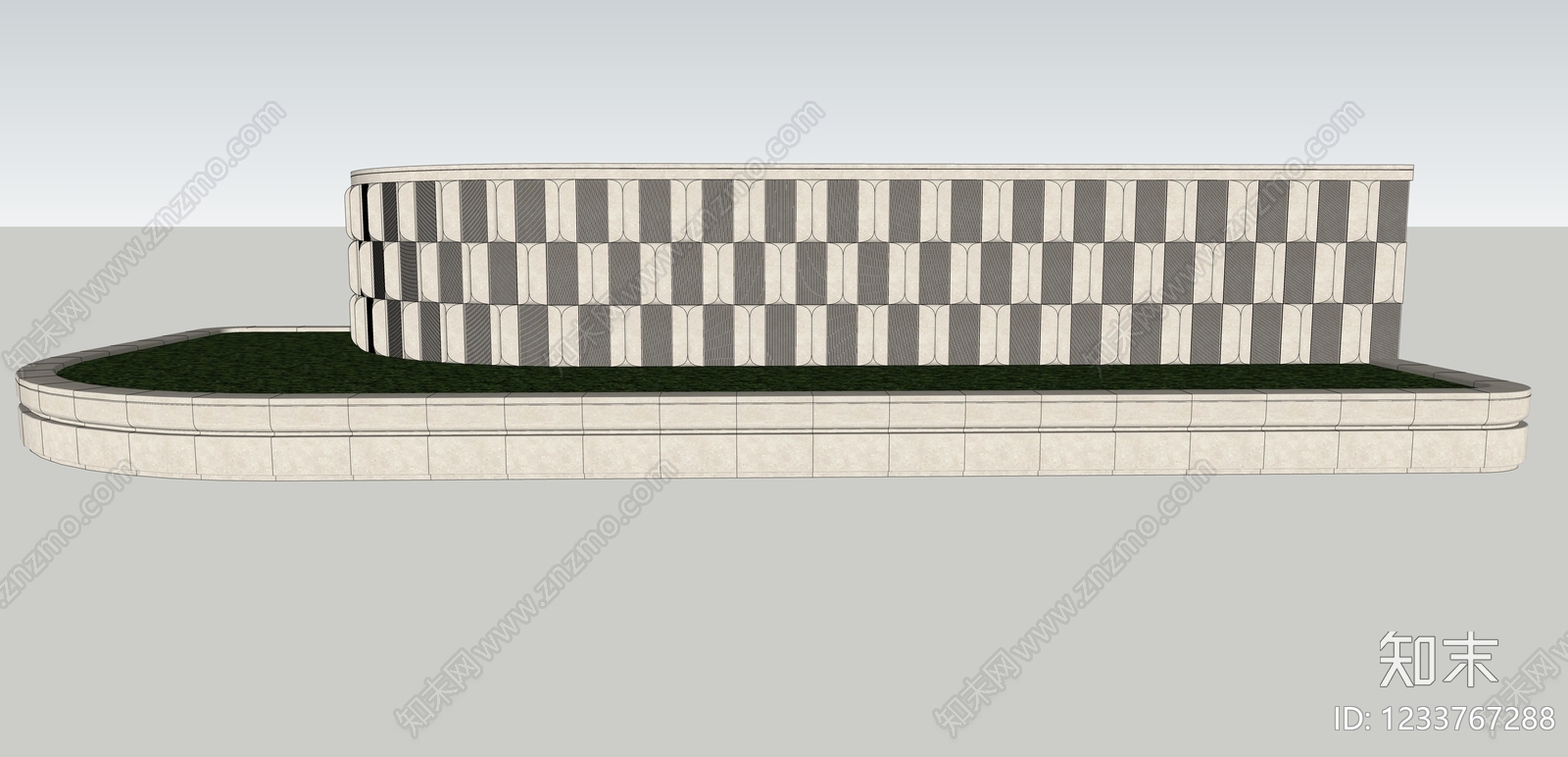 现代主义景墙SU模型下载【ID:1233767288】