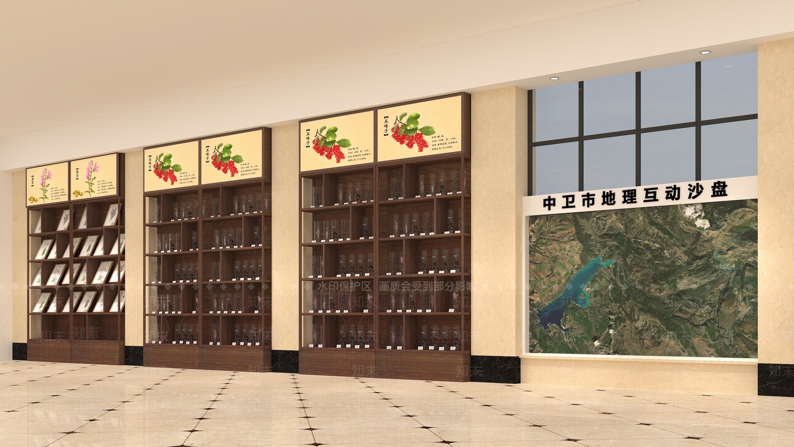 现代医疗展厅3D模型渲染效果图