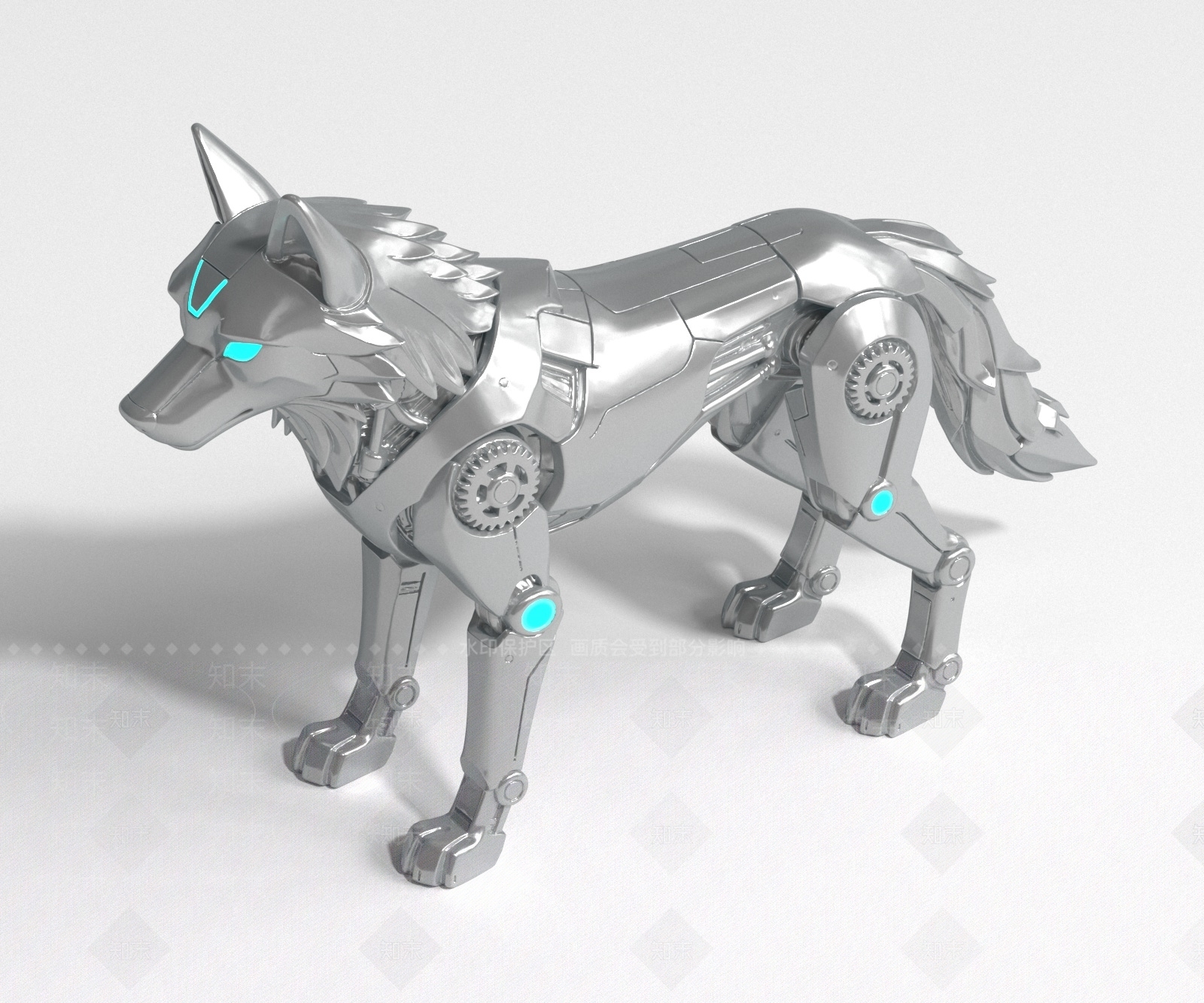 赛博朋克风狗3D模型下载【ID:1233768788】