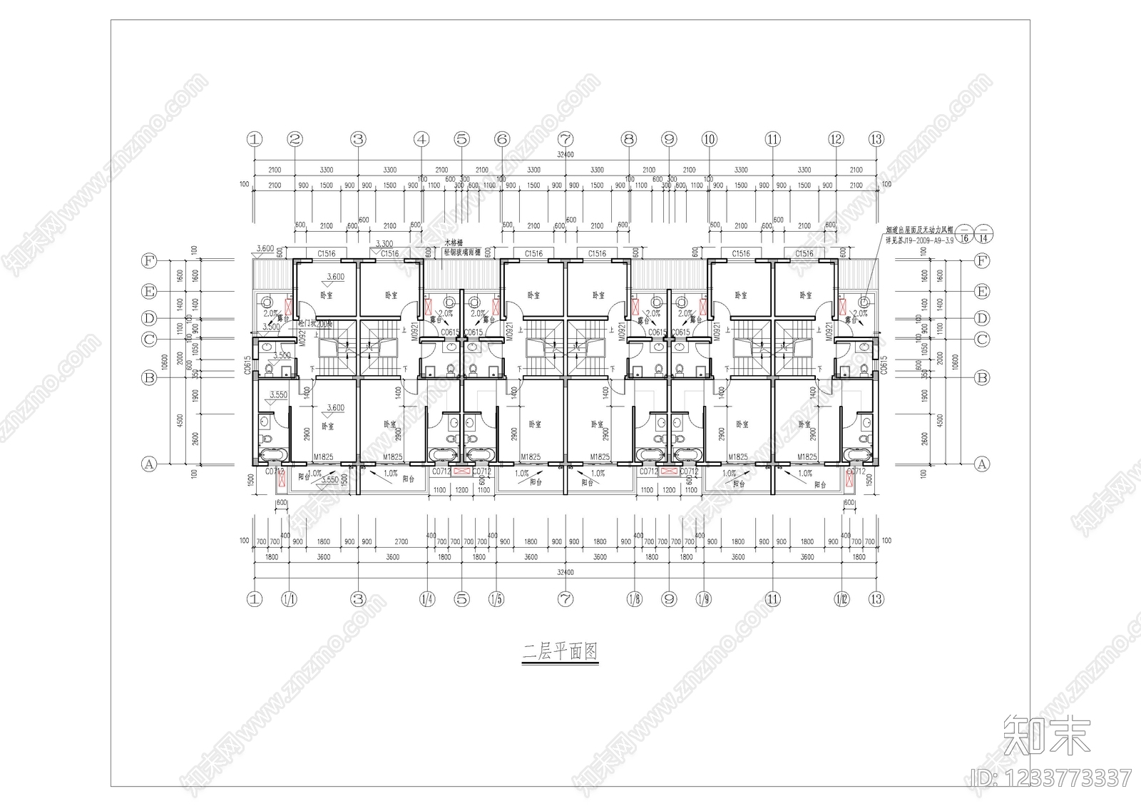 联排住宅cad施工图下载【ID:1233773337】