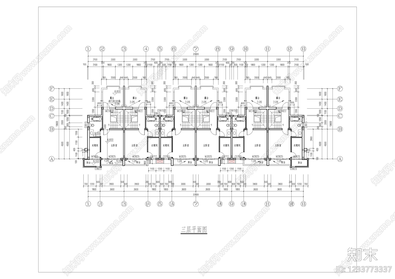 联排住宅cad施工图下载【ID:1233773337】