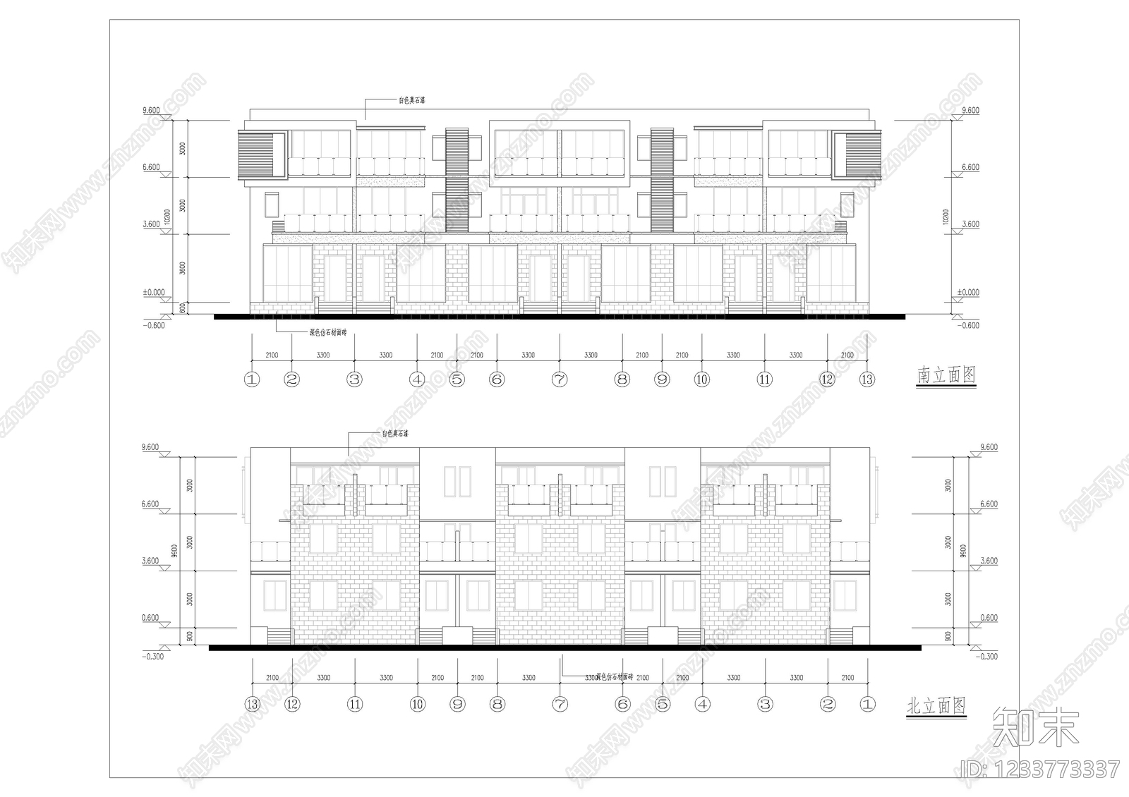 联排住宅cad施工图下载【ID:1233773337】