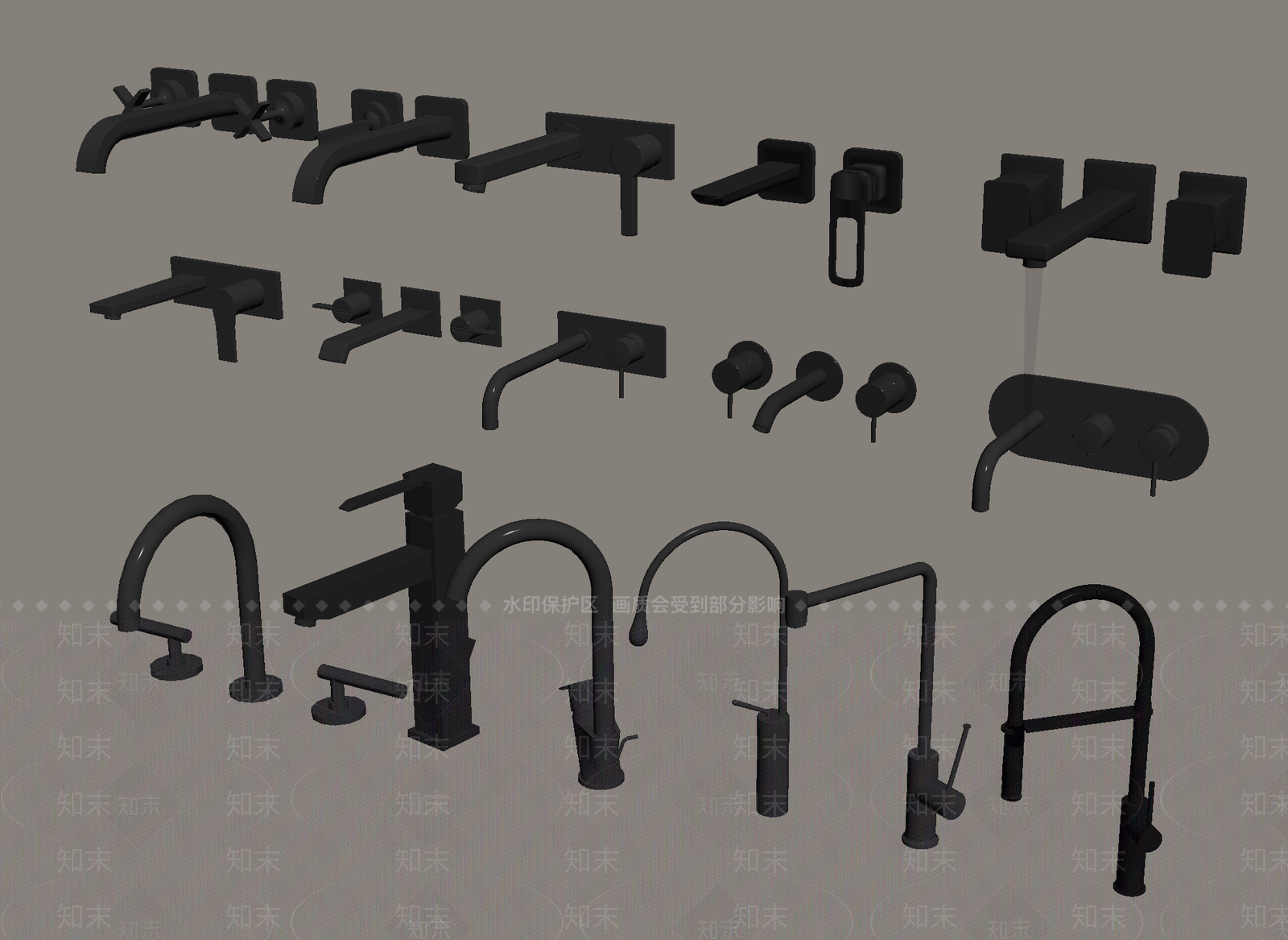 现代简约水龙头SU模型下载【ID:1233774236】