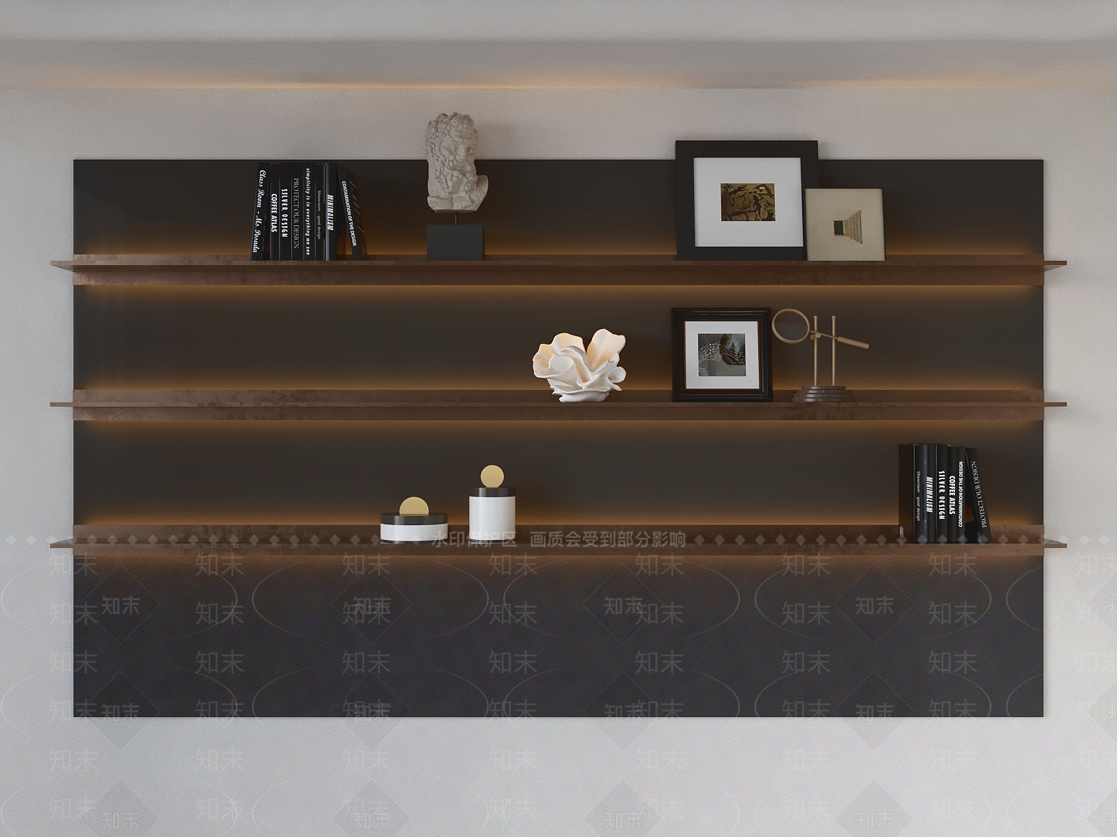 现代简约书架3D模型下载【ID:1233776167】