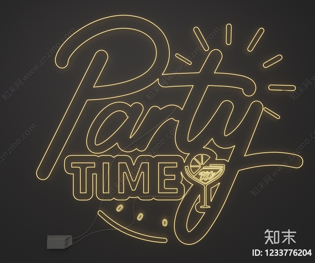 赛博朋克风霓虹灯SU模型下载【ID:1233776204】