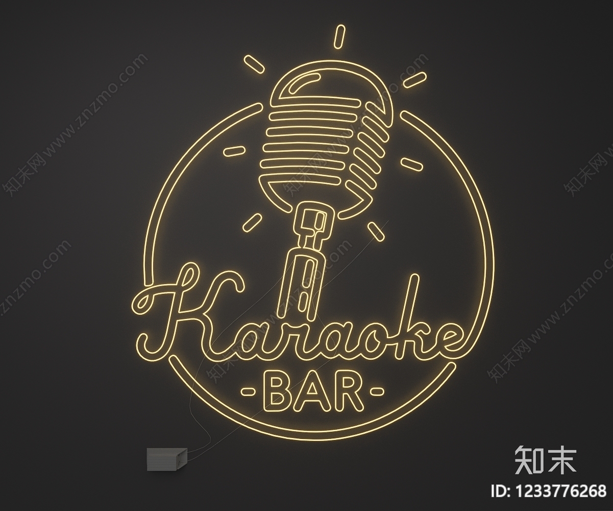 复古霓虹灯SU模型下载【ID:1233776268】
