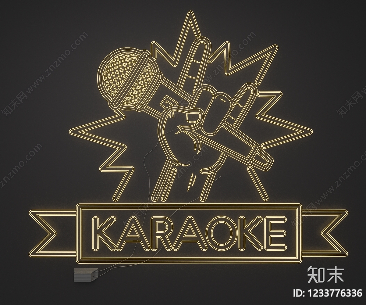 复古霓虹灯SU模型下载【ID:1233776336】