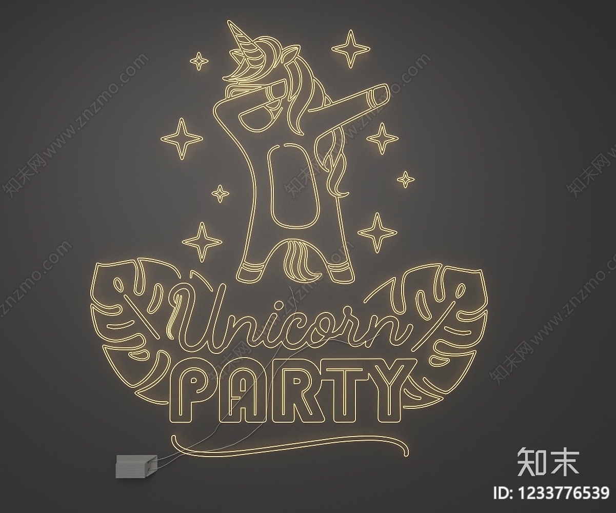 轻奢霓虹灯SU模型下载【ID:1233776539】