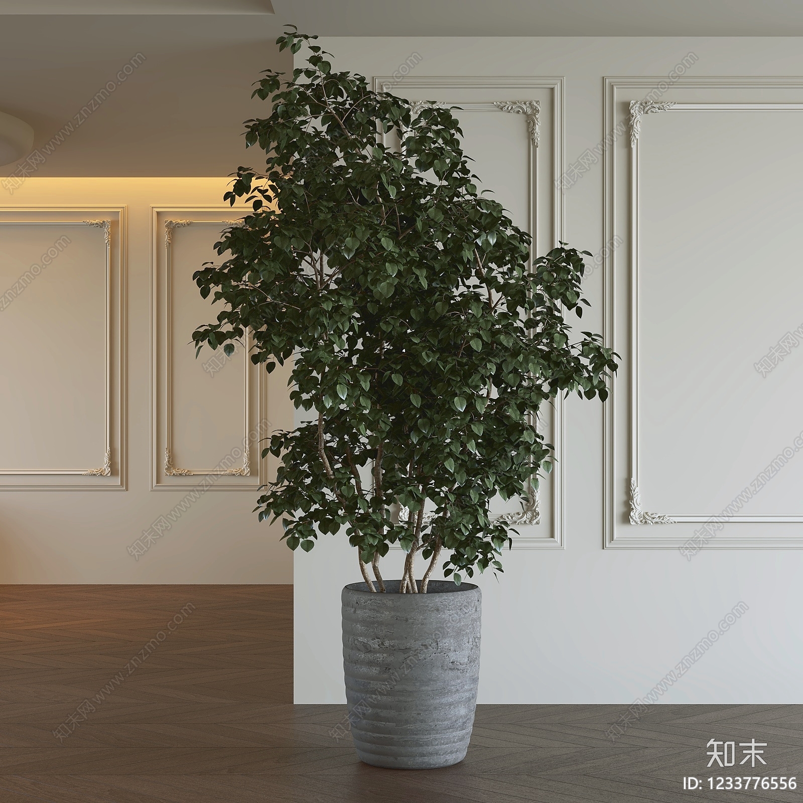 法式盆栽SU模型下载【ID:1233776556】