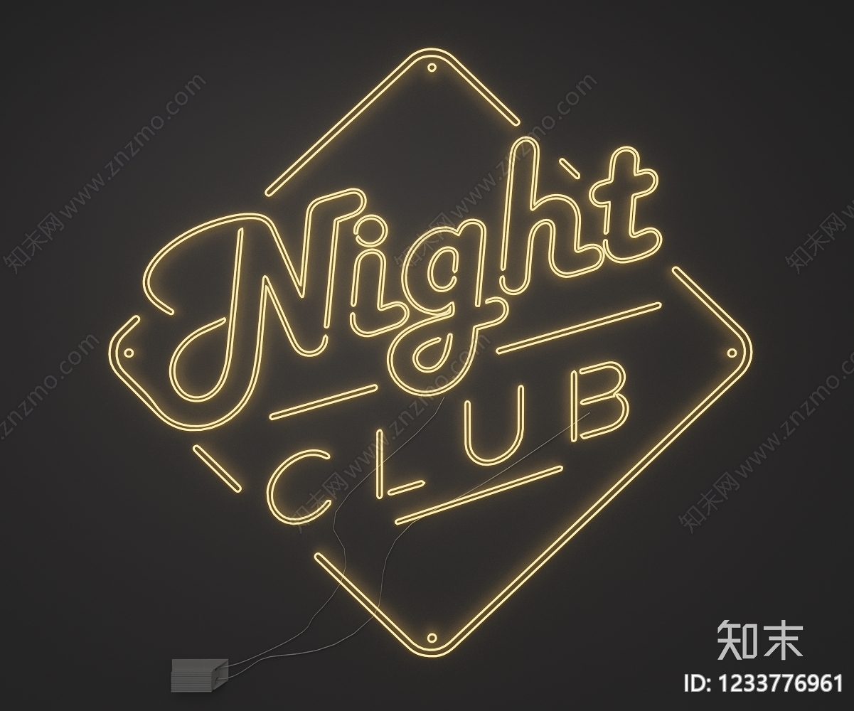 复古霓虹灯SU模型下载【ID:1233776961】
