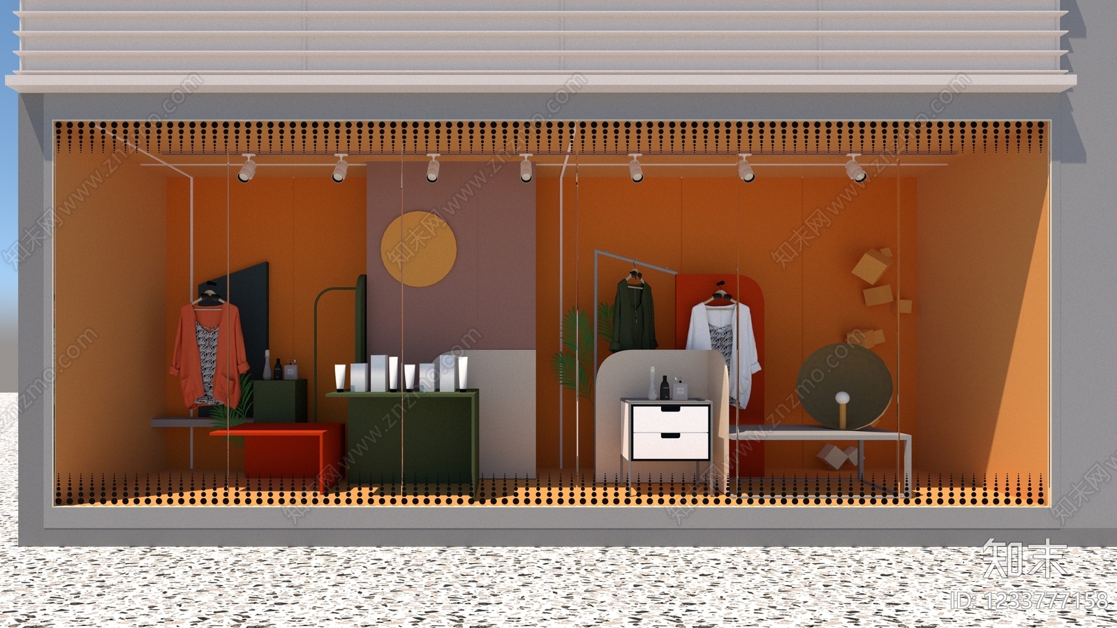 现代服装展台SU模型下载【ID:1233777158】