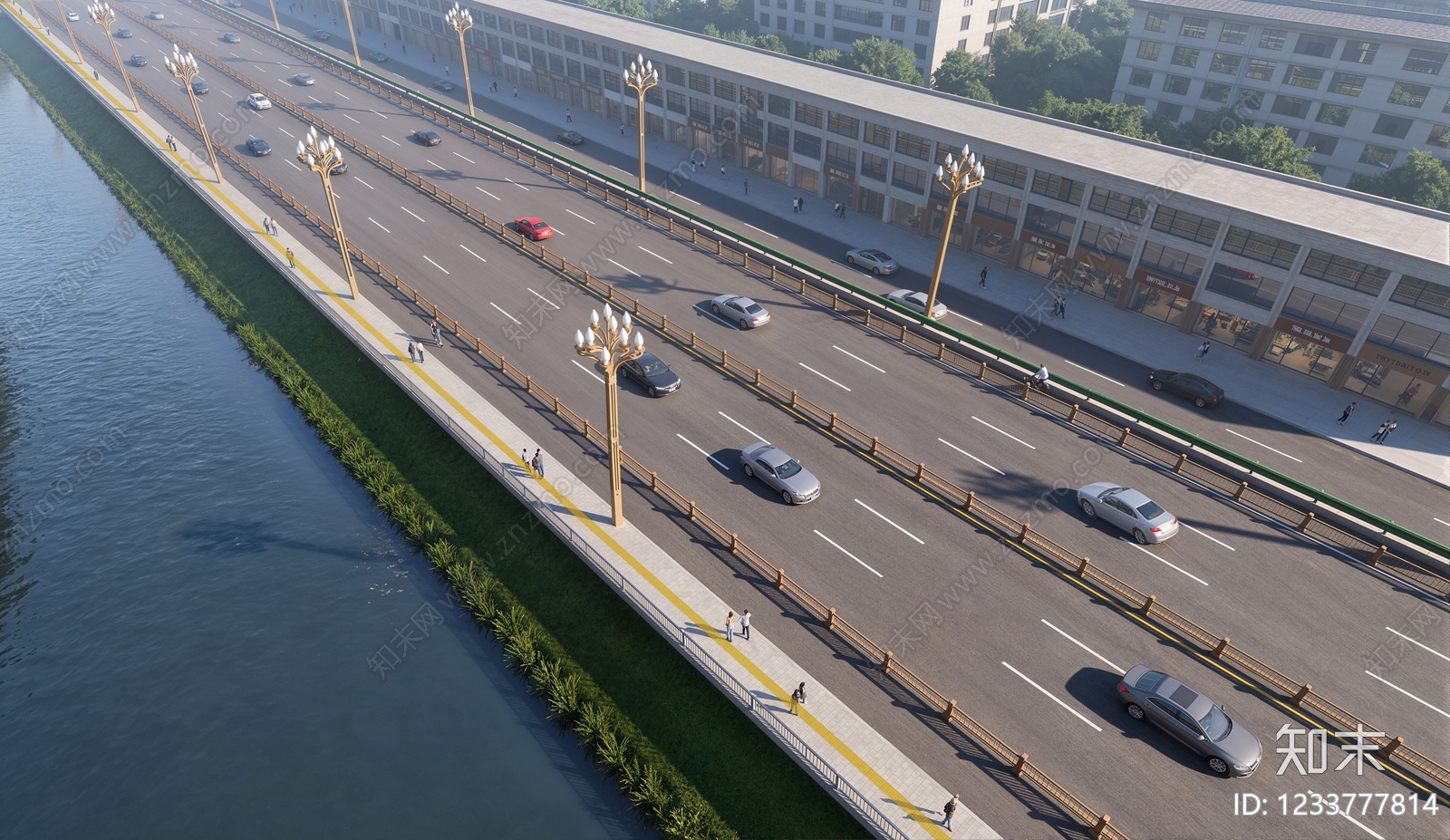 现代主义车行道路SU模型草图