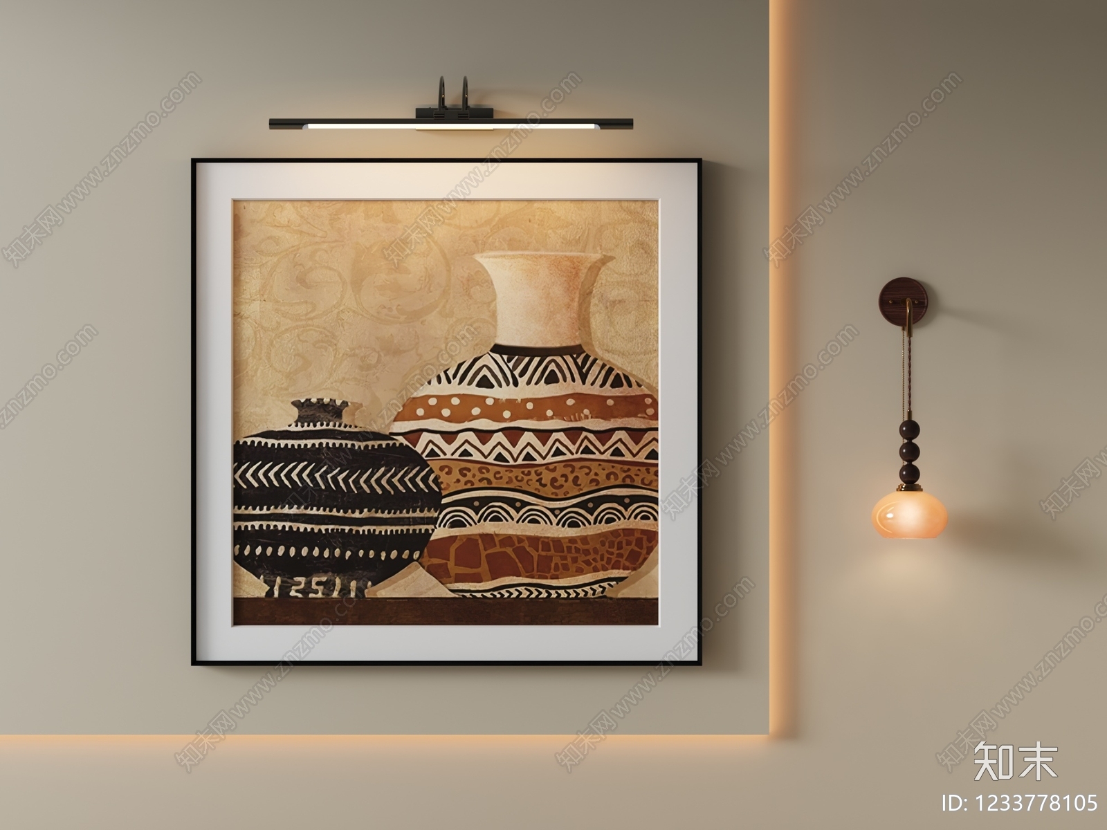 中古风挂画SU模型下载【ID:1233778105】