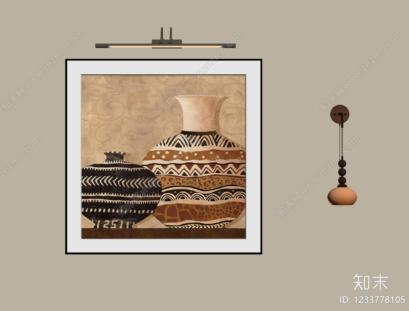 中古风挂画SU模型下载【ID:1233778105】