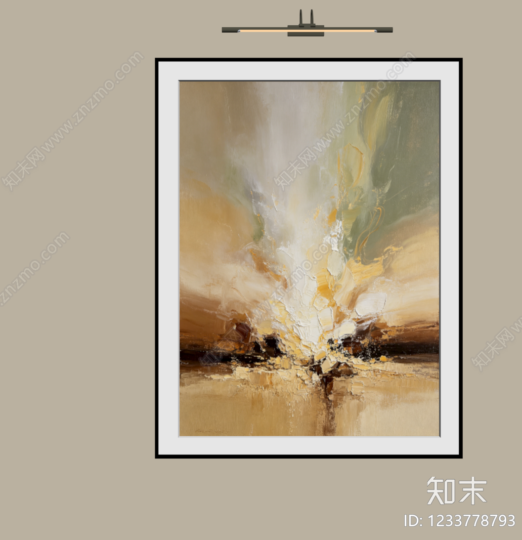侘寂抽象画SU模型下载【ID:1233778793】