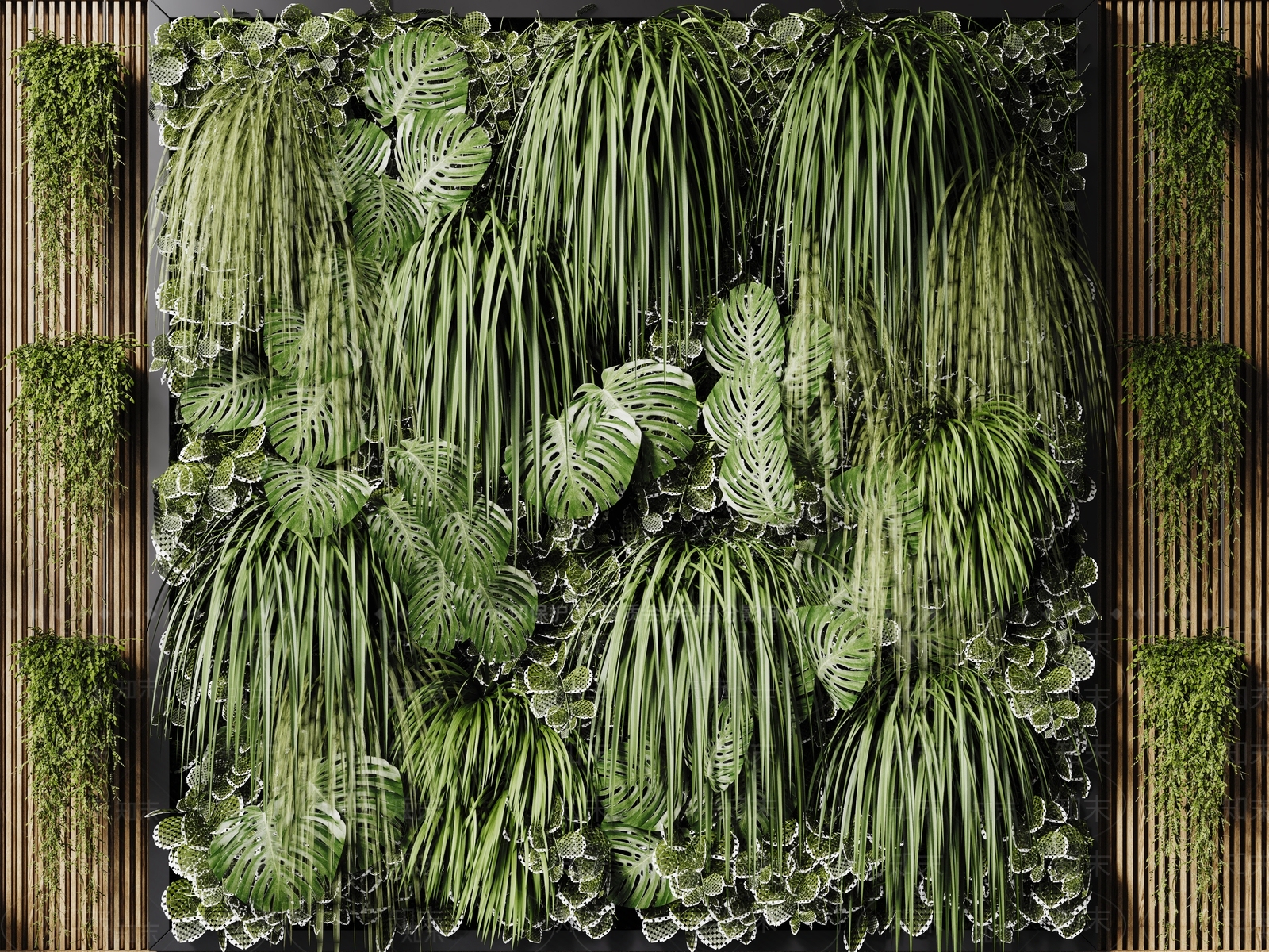 现代绿植墙3D模型下载【ID:1233779995】