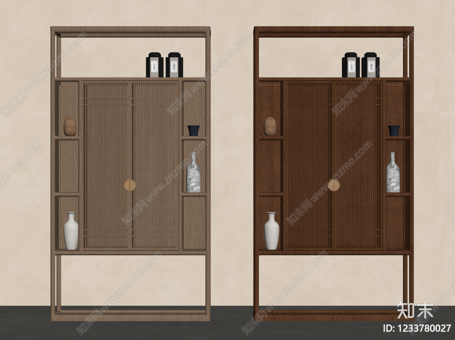 新中式博古架SU模型下载【ID:1233780027】