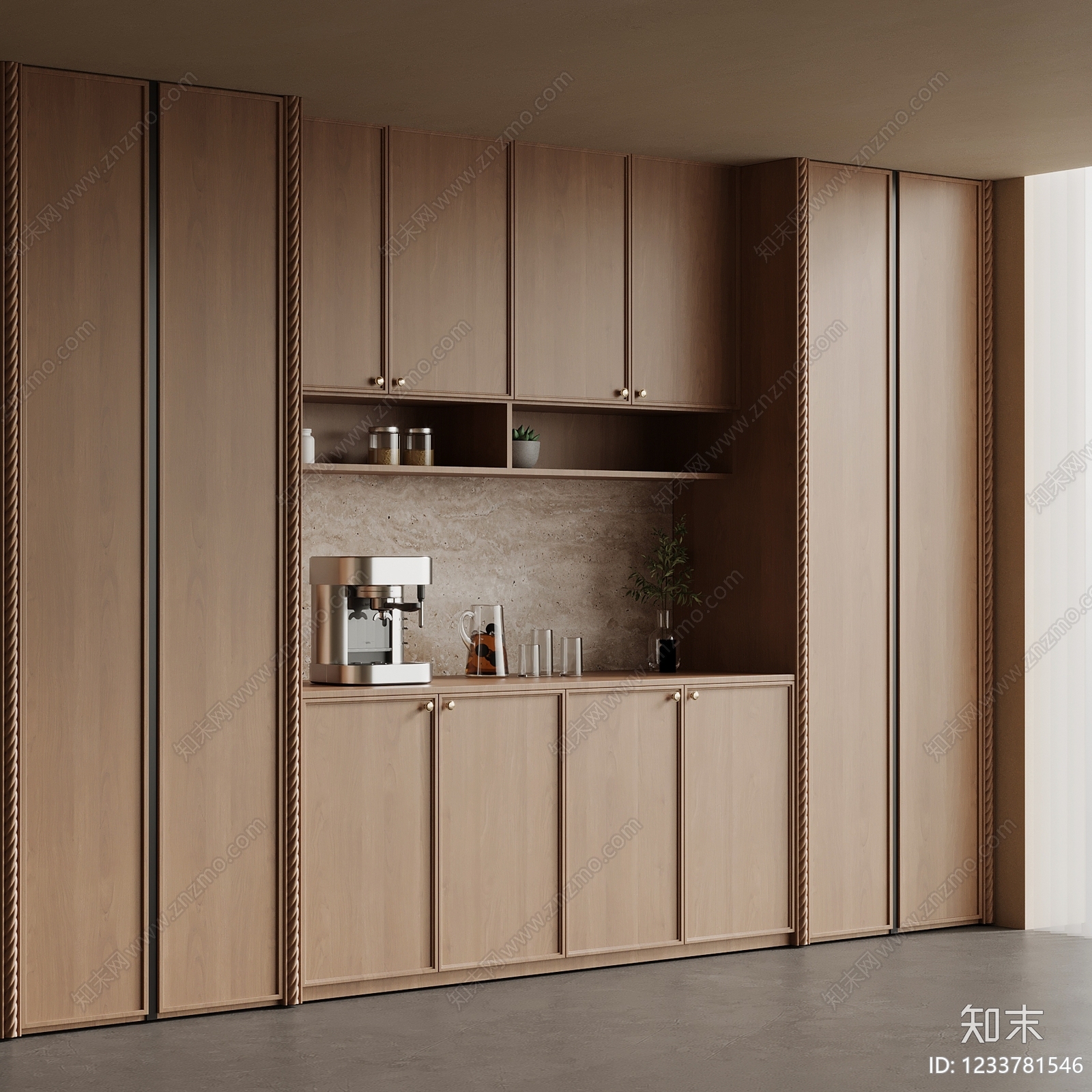 中古风酒柜SU模型下载【ID:1233781546】