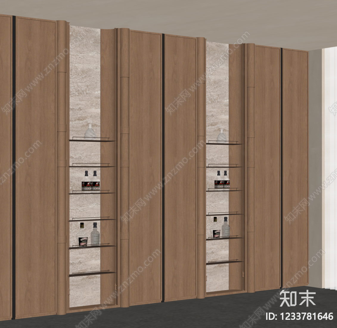 意式极简酒柜SU模型下载【ID:1233781646】