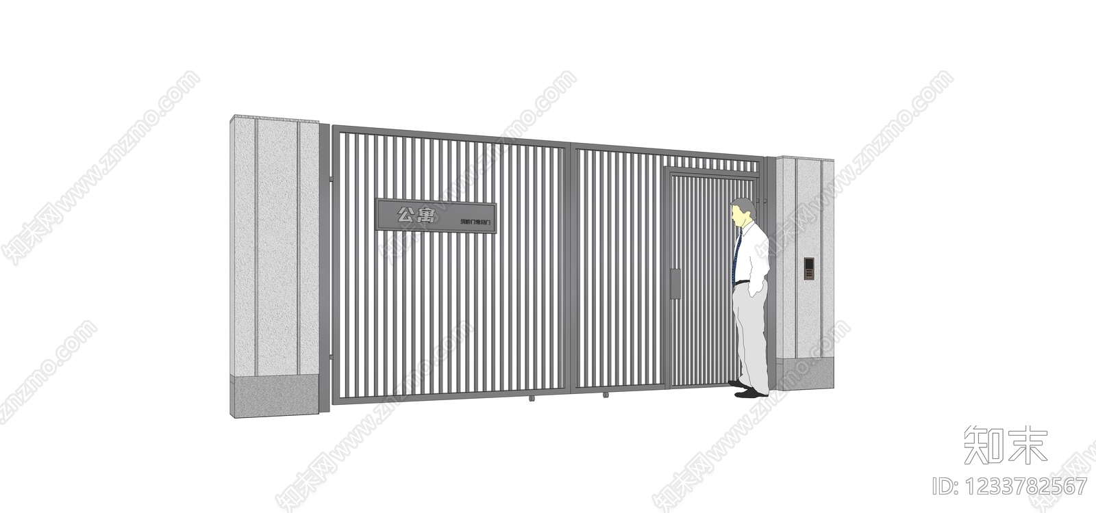 现代推拉门SU模型下载【ID:1233782567】