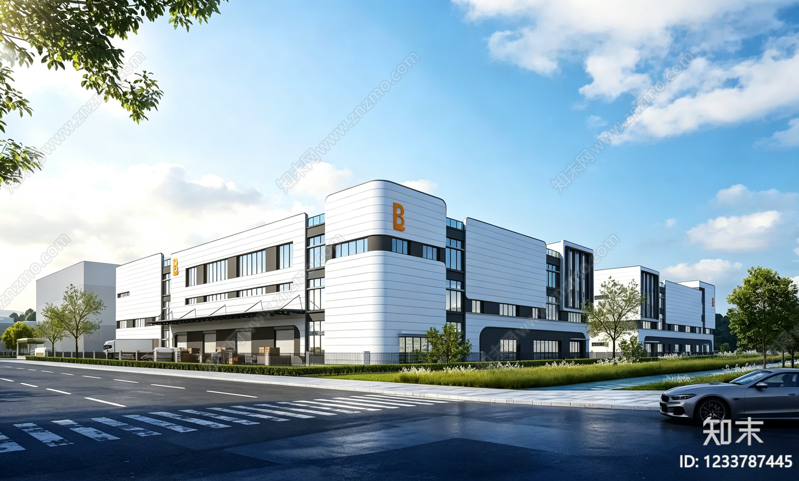产业园建筑cad施工图下载【ID:1233787445】