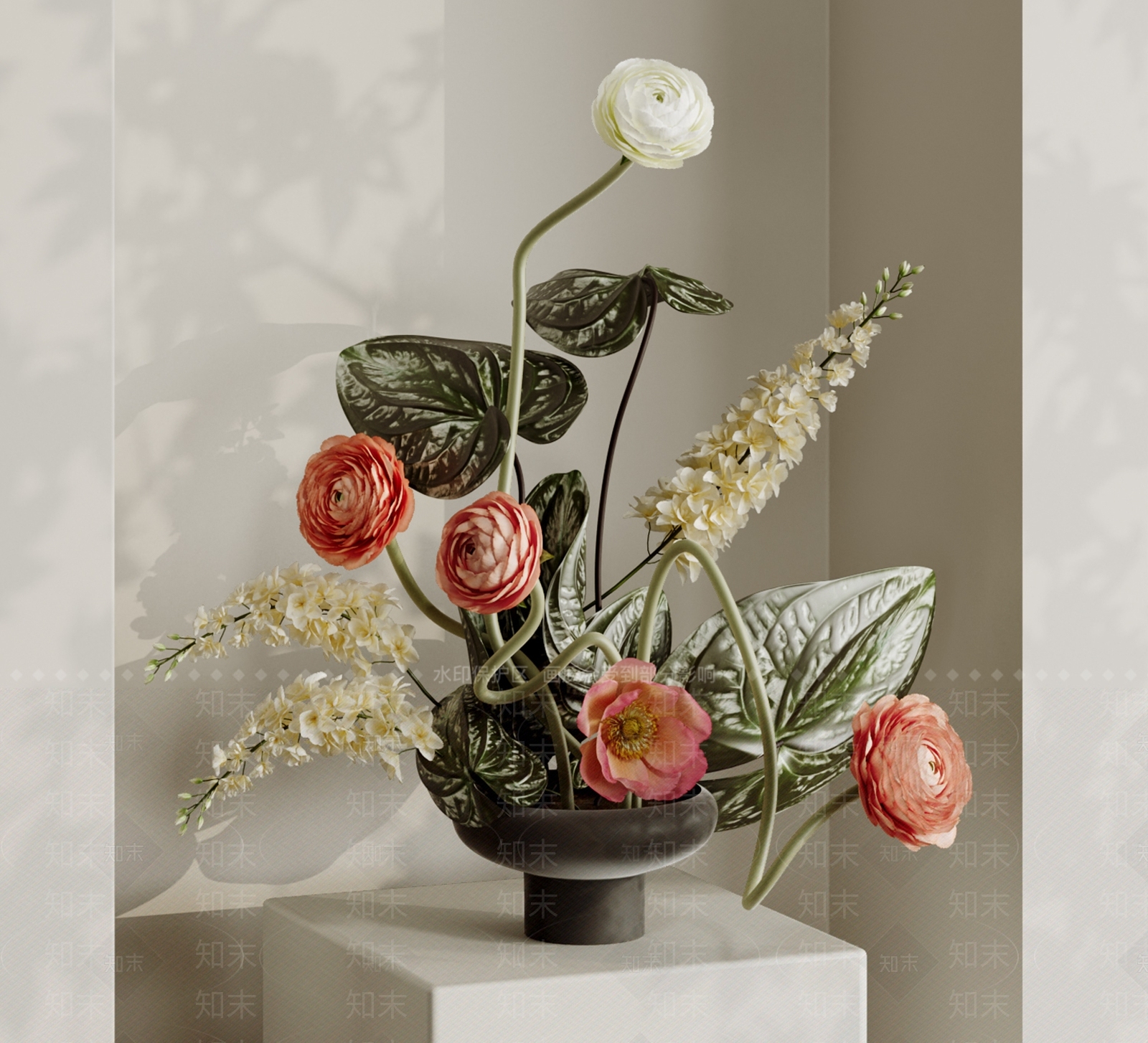 极简花艺3D模型下载【ID:1233789122】