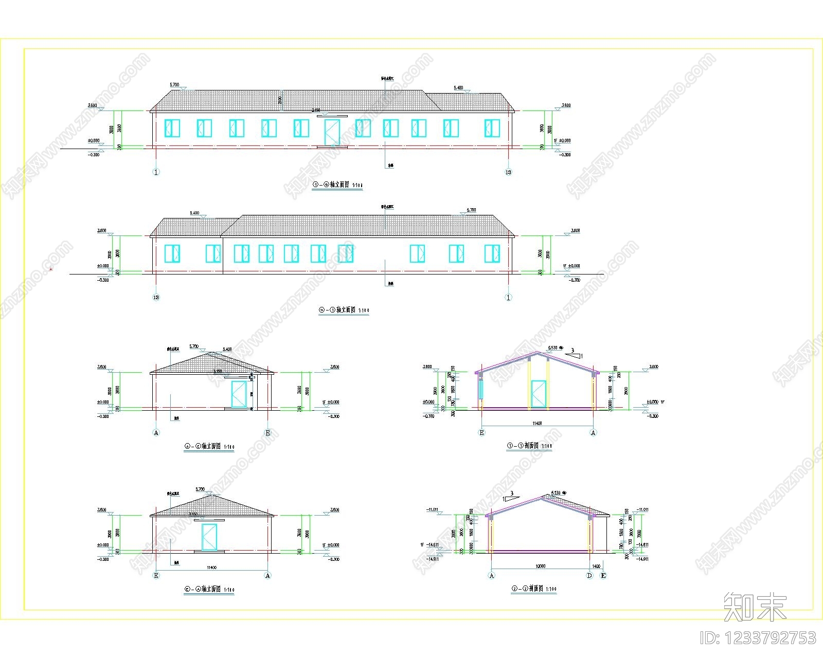 办公楼建筑cad施工图下载【ID:1233792753】