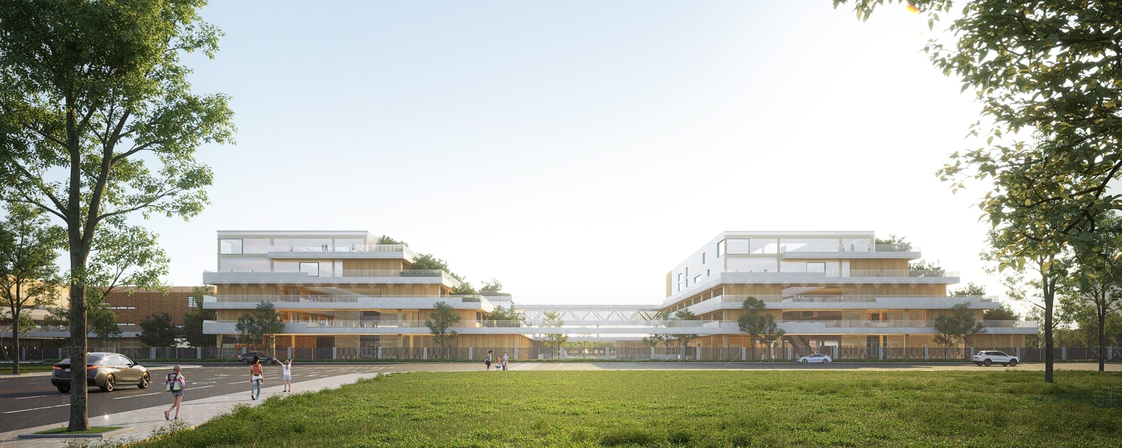 现代学校建筑SU模型下载【ID:1233793450】