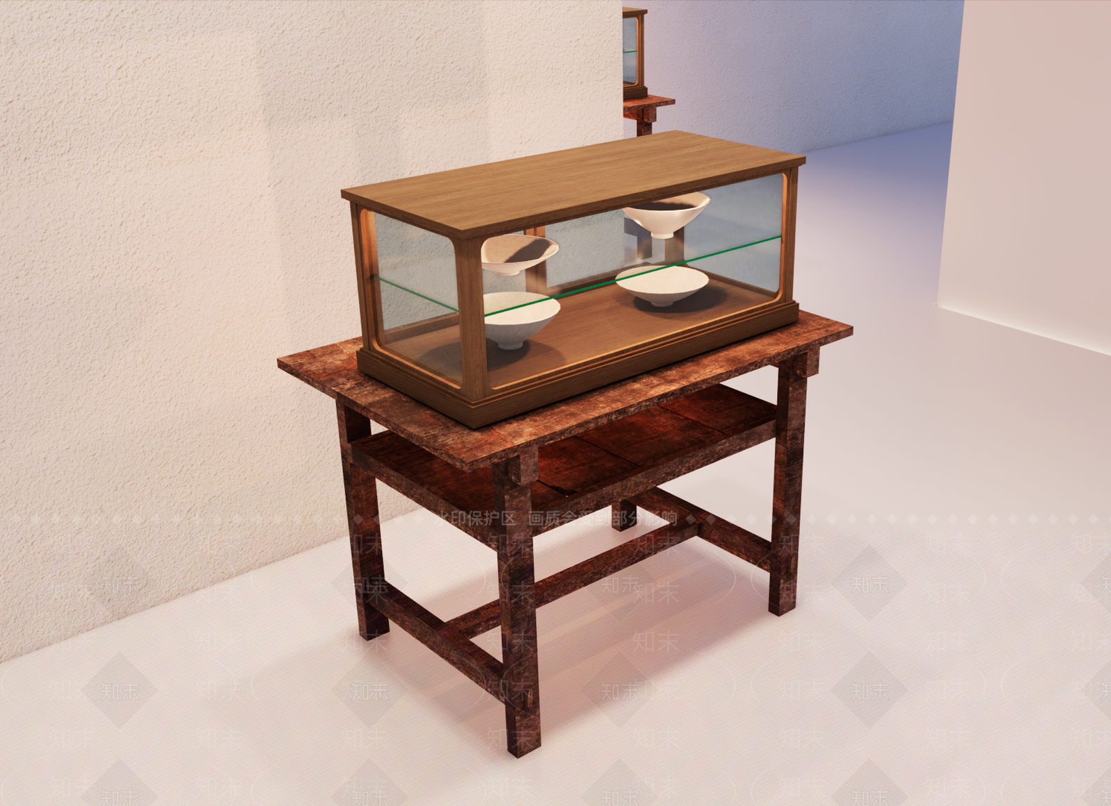 新中式首饰柜3D模型渲染效果图