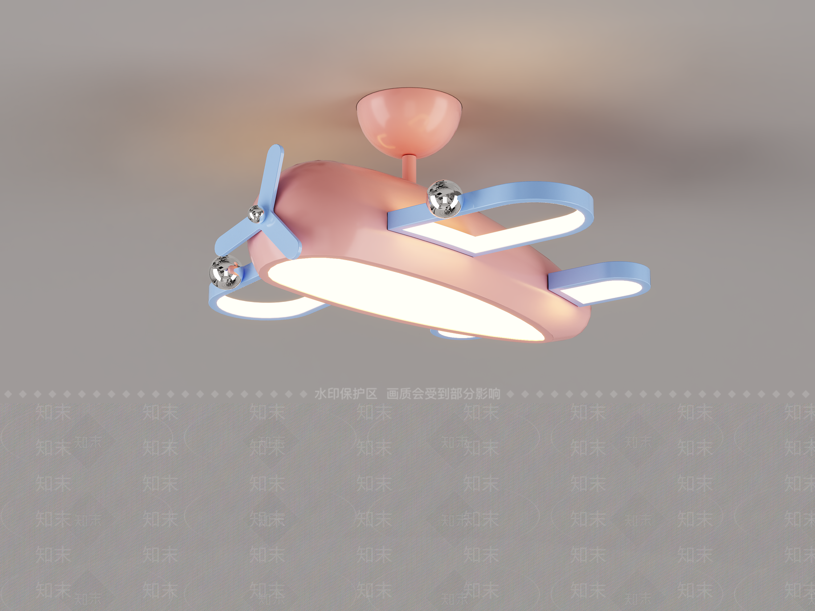 现代儿童房吸顶灯3D模型下载【ID:1233797174】