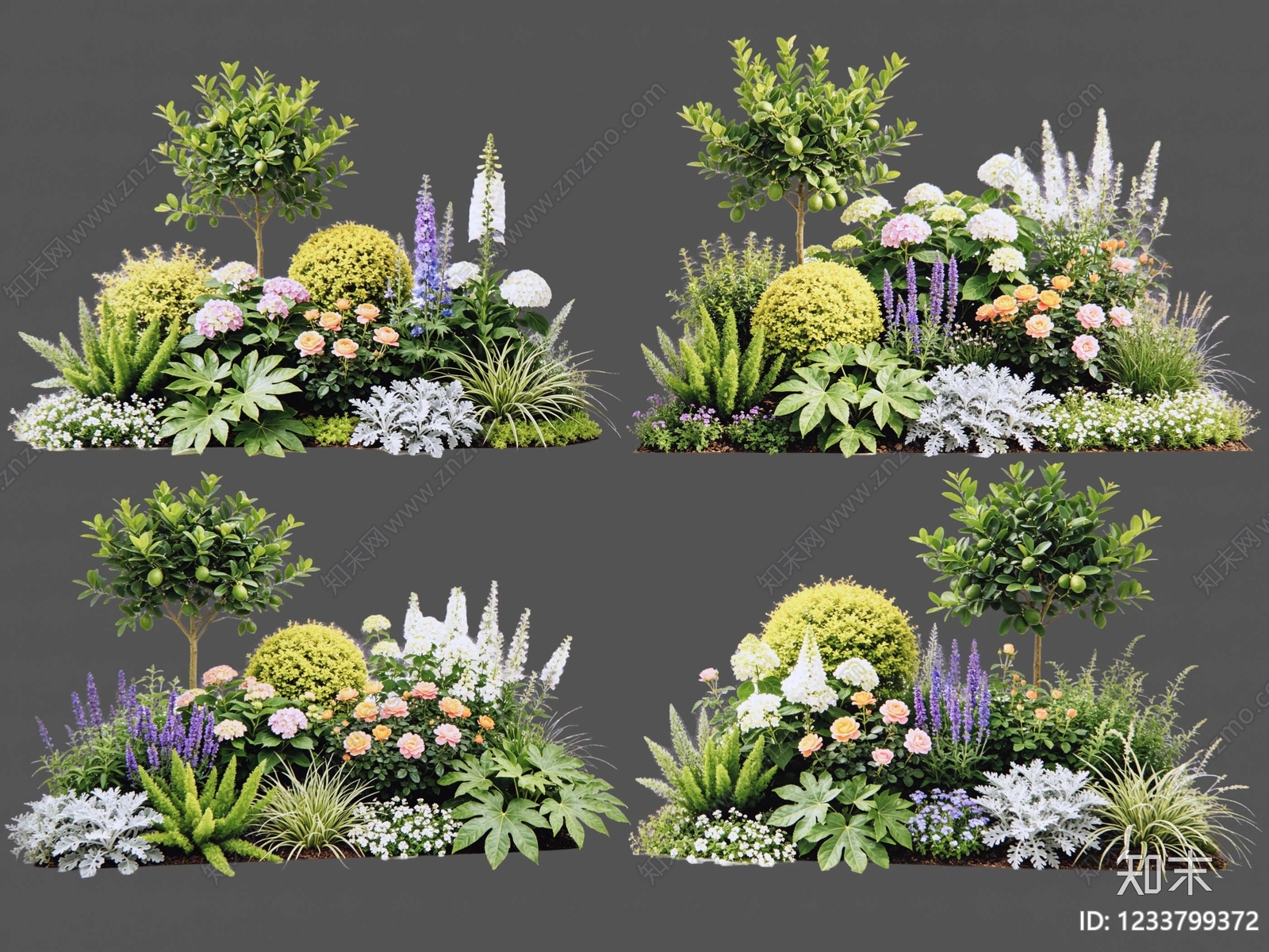 现代主义花境SU模型下载【ID:1233799372】