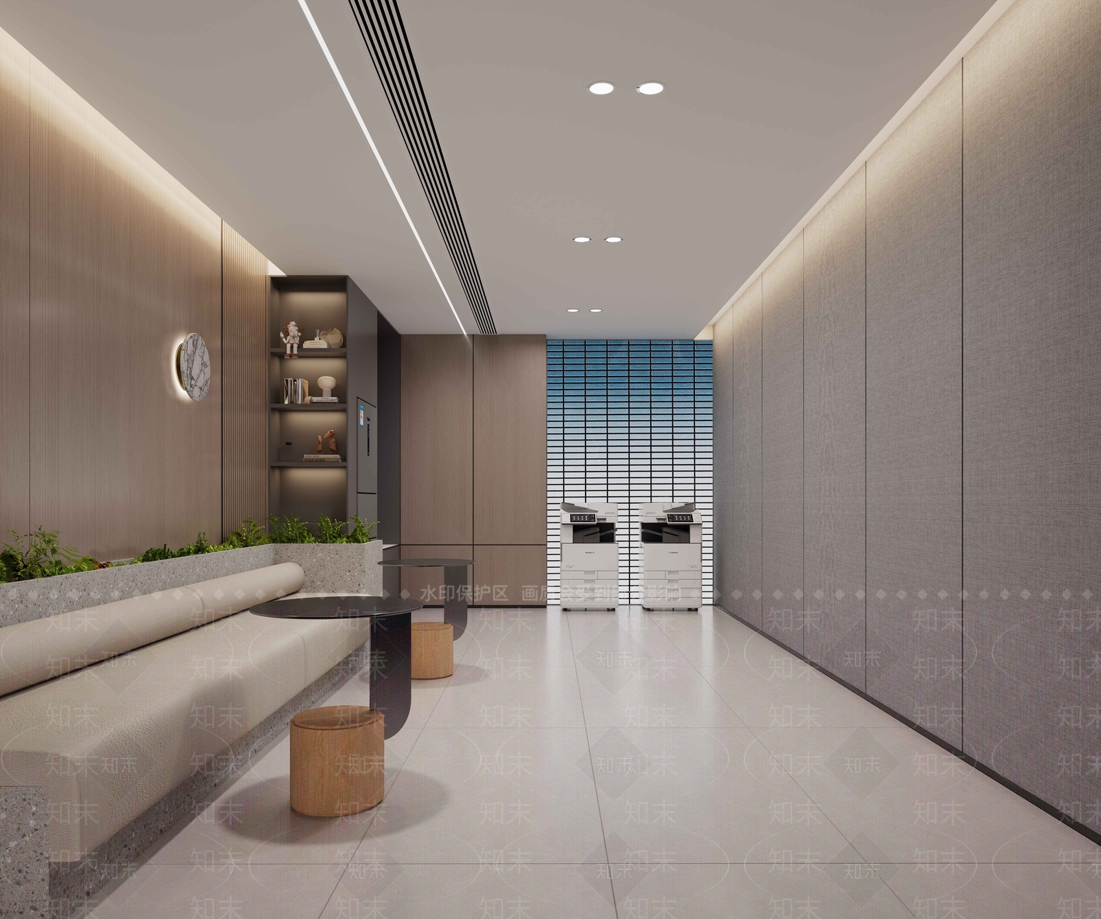现代简约办公区3D模型下载【ID:1233800478】