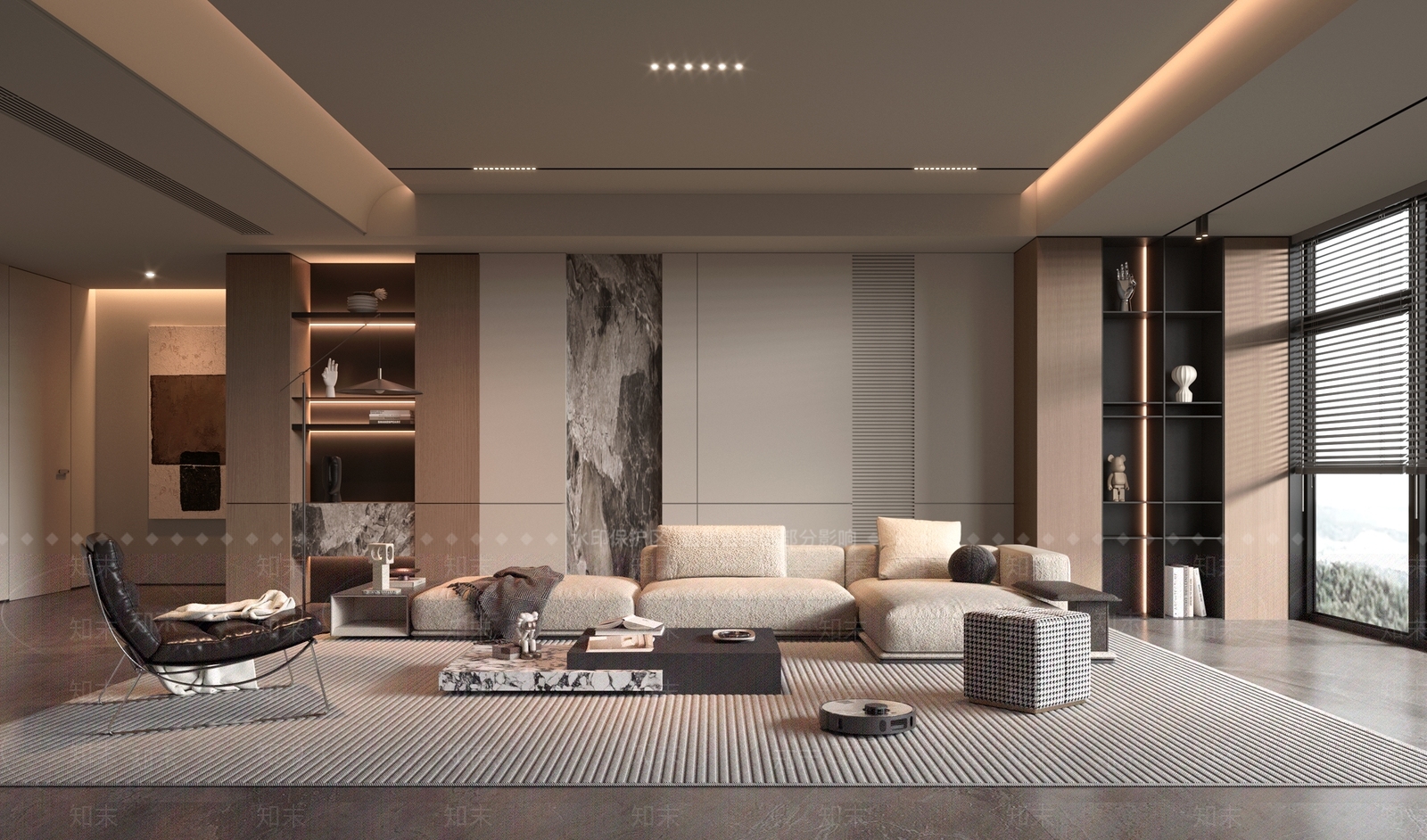 意式极简家居客厅3D模型下载【ID:1233800663】