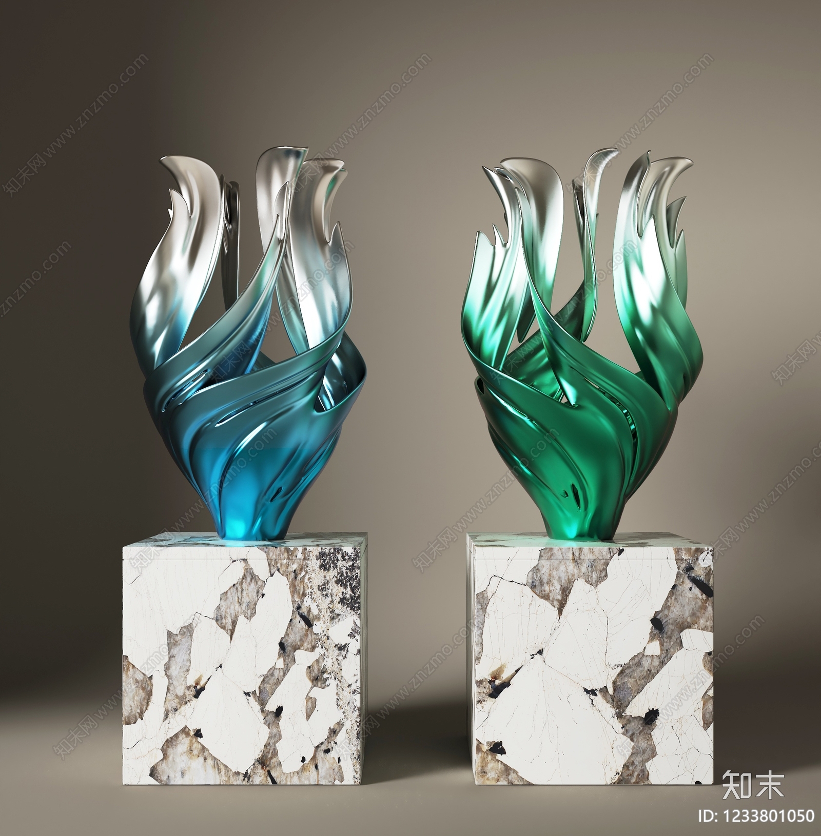 轻奢雕塑摆件SU模型下载【ID:1233801050】
