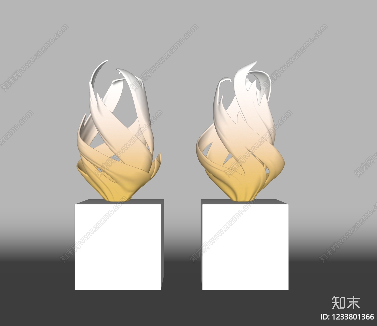 轻奢雕塑摆件SU模型下载【ID:1233801366】