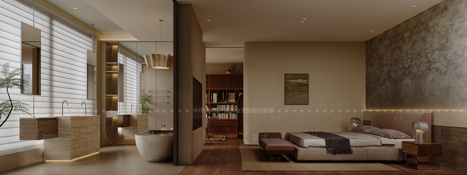 意式极简主卧3D模型下载【ID:1233802743】